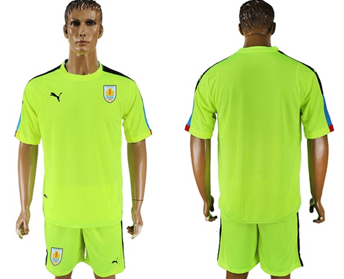 Uruguay Blank Shiny Green Goalkeeper Soccer Country Jersey